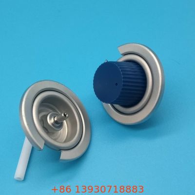 Efficient Compact Gas Canister Valve for Lighter Refill Fuel Canisters with Self-Sealing Nozzle Design