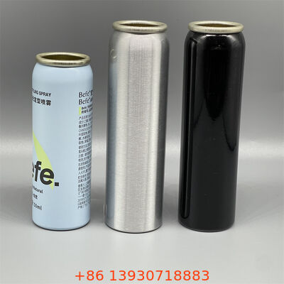 मुद्रण के लिए चिकनी बाहरी सतह के साथ एल्यूमीनियम एयरोसोल कैनस्टर और निर्बाध लीक-प्रूफ अनंत पुनर्नवीनीकरण निर्माण