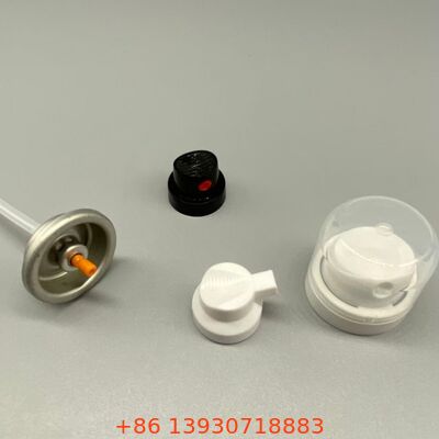 अल्ट्रा-फाइन मिस्ट नोजल एयरोसोल स्प्रे वाल्व के लिए अवशेष मुक्त प्रदर्शन और 360 डिग्री संचालन